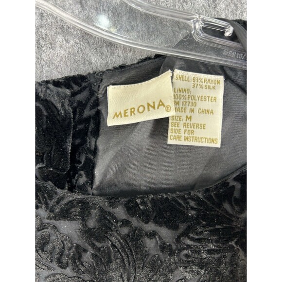 Merona Women Size M Velvet Burnout Blouse Sleeveless Whimsigoth Silk Blend - Picture 9 of 9
